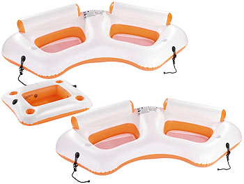 2-Personen-Wassersofa, Doppelpack, inkl. schwimmendem Getränkehalter / Wassersessel