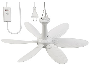 Mobiler Decken-Ventilator mit 6 Flügeln, Timer, Aufhänger, 43 cm, 20 W / Ventilator